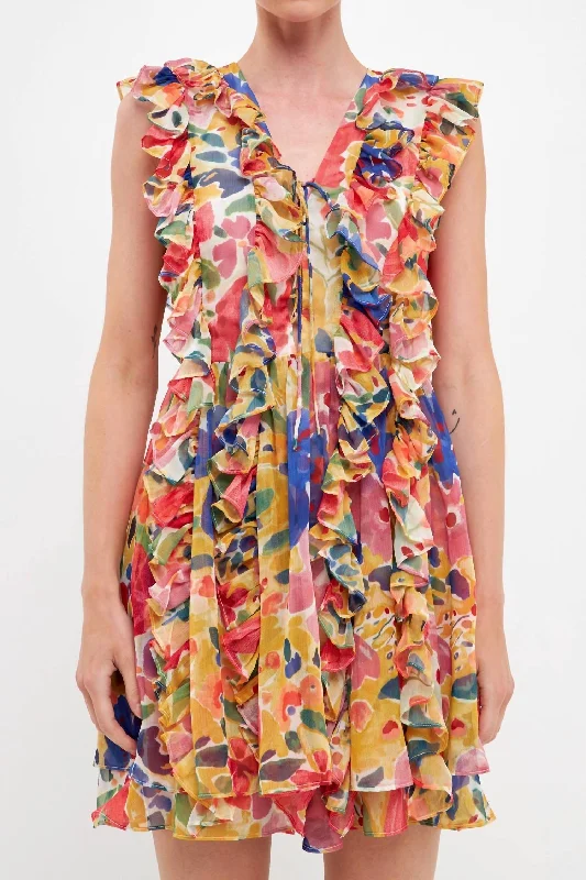 Women's Seasonal Clothes Stylish Statements Work Of Art Mini Dress In Multi