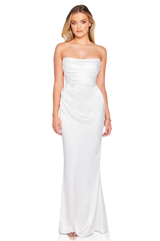 Women's Workout Clothing Sale Event, Prices Rock Nookie Emelie Strapless Gown - White Women's Workout Clothing Sale Event, Prices Rock Nookie Emelie Strapless Gown - White