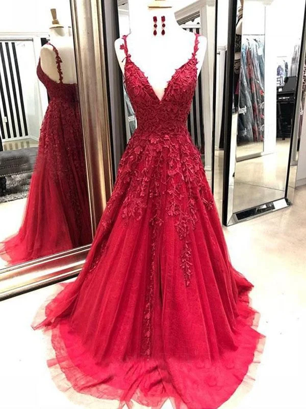 Women's Evening Apparel Massive Selection Sale A-Line/Princess Tulle Applique Spaghetti Straps Sleeveless Sweep/Brush Train Dresses Women's Evening Apparel Massive Selection Sale A-Line/Princess Tulle Applique Spaghetti Straps Sleeveless Sweep/Brush Train Dresses