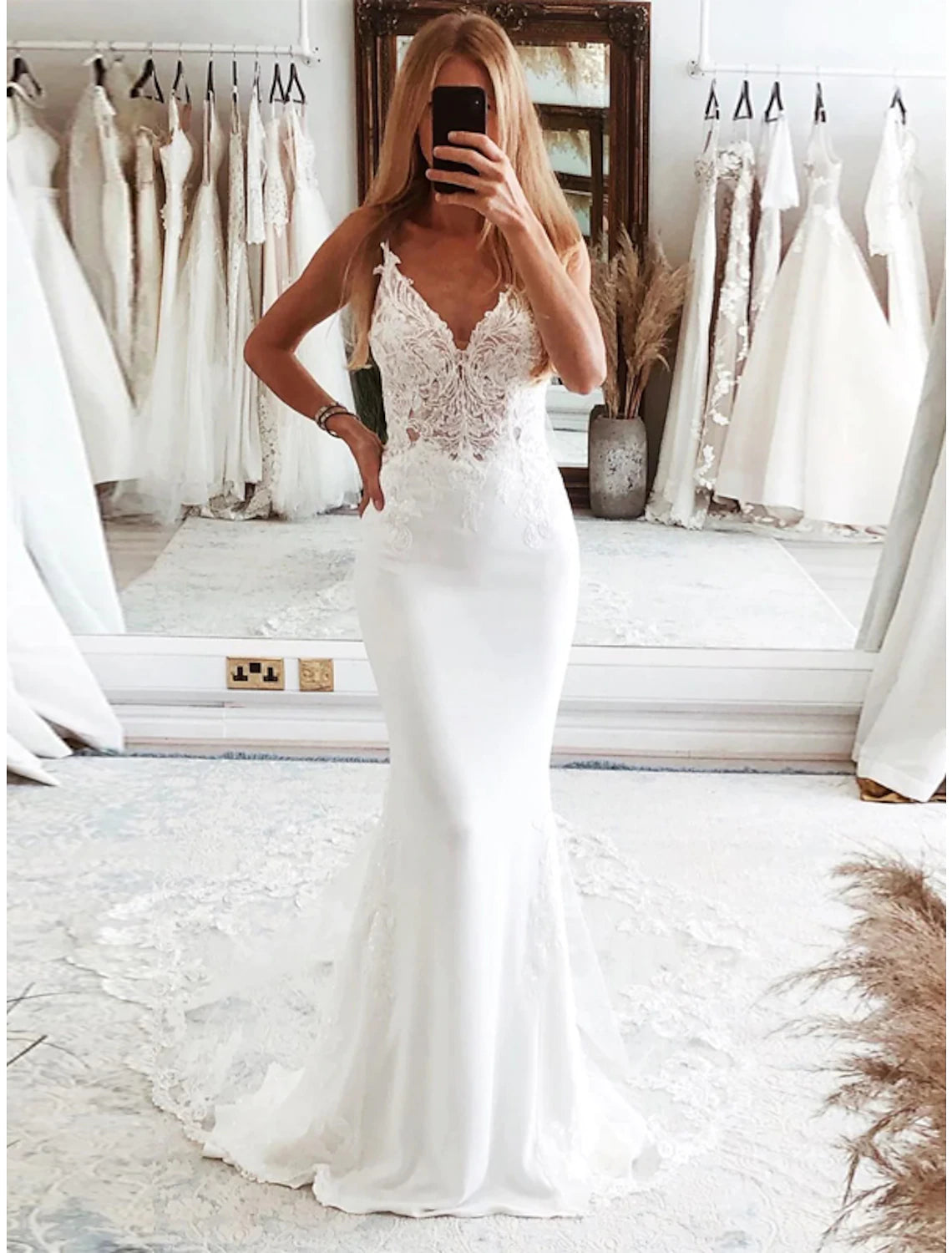 Women's Vacation Garments Seasonal Fashion Reception Formal Wedding Dresses Mermaid / Trumpet Camisole Sleeveless Court Train Tulle Bridal Suits Bridal Gowns With Appliques Summer Wedding Party, Women's Clothing Women's Vacation Garments Seasonal Fashion Reception Formal Wedding Dresses Mermaid / Trumpet Camisole Sleeveless Court Train Tulle Bridal Suits Bridal Gowns With Appliques Summer Wedding Party, Women's Clothing