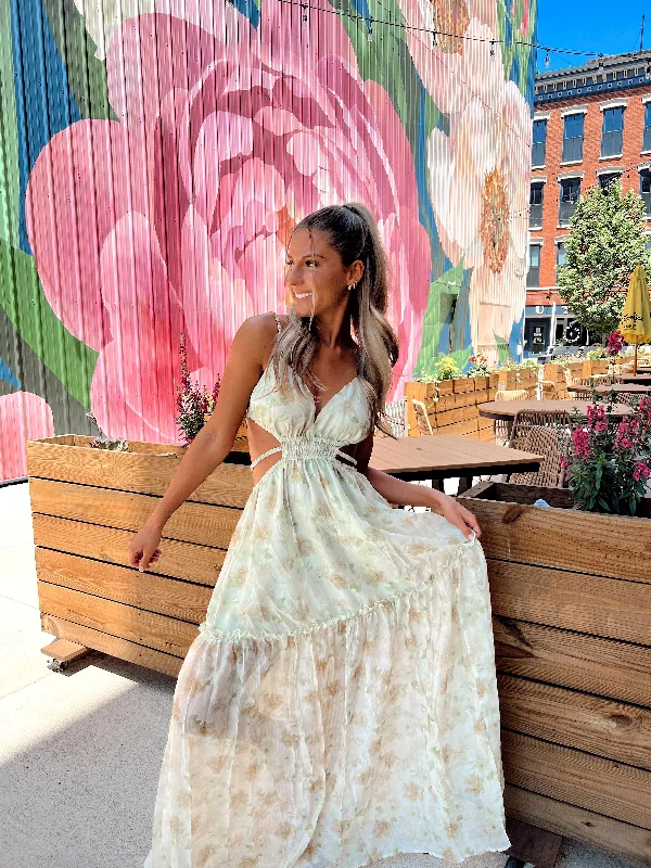 Women's Relaxed Outfit Big Discounts Summer Forever Sage Floral Maxi Dress