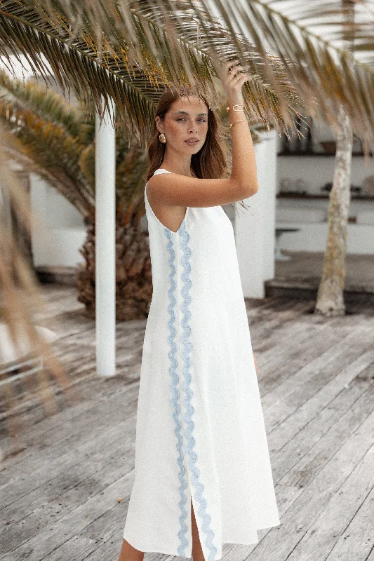 Women's Sports Apparel Fashion For Every Occasion Lennie Midi Dress - Cream Blue