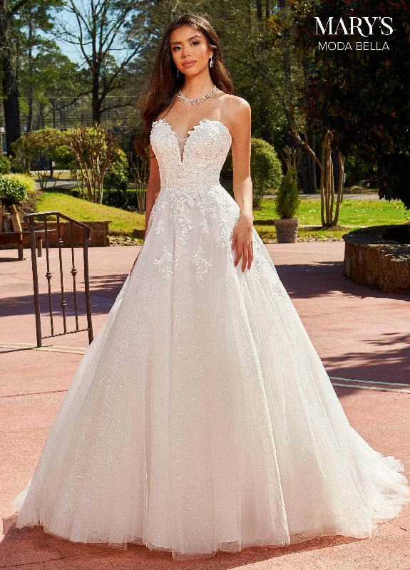 Chic Clothes For Women Refined Look Mary's Bridal MB2141 - Lace Appliqued Sweetheart Neck Wedding Gown Chic Clothes For Women Refined Look Mary's Bridal MB2141 - Lace Appliqued Sweetheart Neck Wedding Gown