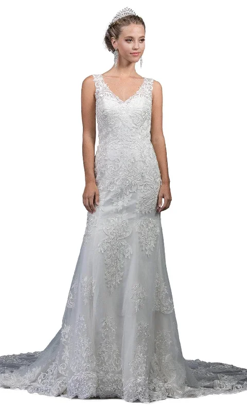 Classic Clothes For Women Minimalist Office - Ready Style Dancing Queen 0045 - Sleeveless V-Neck Wedding Gown Classic Clothes For Women Minimalist Office - Ready Style Dancing Queen 0045 - Sleeveless V-Neck Wedding Gown