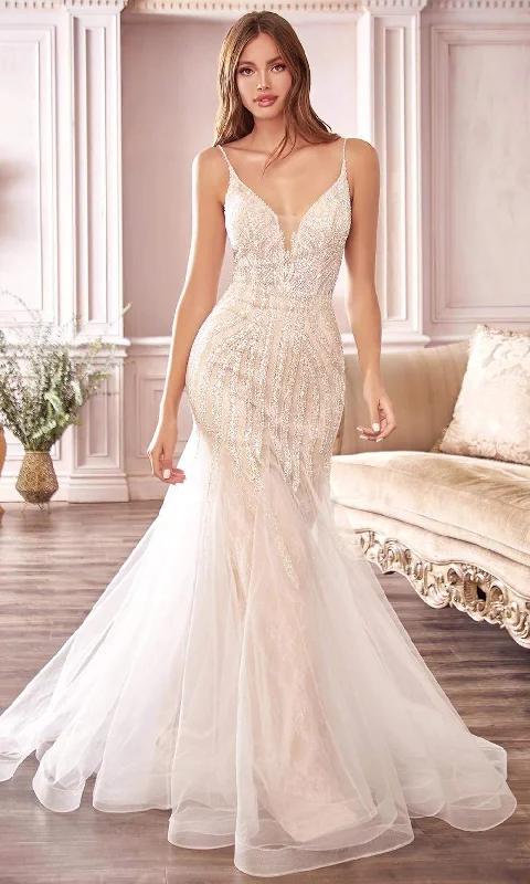 Women's Functional Outdoor Garments Evening Looks Cinderella Divine Bridal - Plunging V-Neck Embellished Mermaid Dress CDS401 Women's Functional Outdoor Garments Evening Looks Cinderella Divine Bridal - Plunging V-Neck Embellished Mermaid Dress CDS401