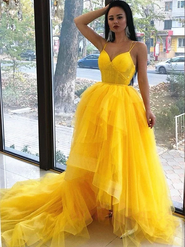 Women's Evening Wear Outfit Today Only A-Line/Princess Tulle Ruffles V-neck Sleeveless Asymmetrical Dresses Women's Evening Wear Outfit Today Only A-Line/Princess Tulle Ruffles V-neck Sleeveless Asymmetrical Dresses