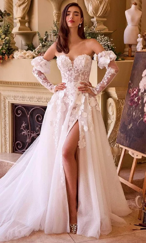 Women's Contemporary Apparel Romantic Flair Andrea and Leo WL017 - Applique A-Line Bridal Gown