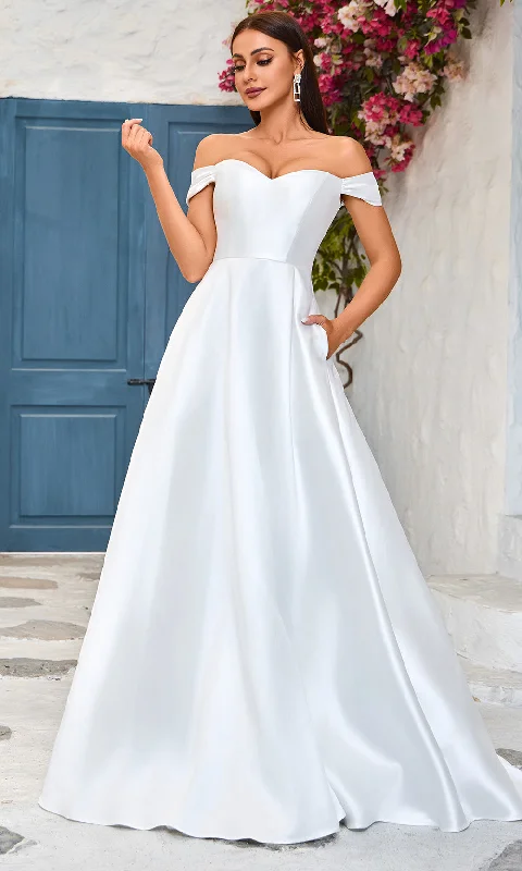 Women's Vintage Attire Budget Friendly J'Adore Dresses J25039 - Sweetheart Neck Off-Shoulder Prom Gown Women's Vintage Attire Budget Friendly J'Adore Dresses J25039 - Sweetheart Neck Off-Shoulder Prom Gown