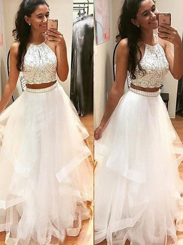 Classic Women's Apparel Limited Time Offers A-Line/Princess Sleeveless Halter Floor-Length Beading Tulle Dresses Classic Women's Apparel Limited Time Offers A-Line/Princess Sleeveless Halter Floor-Length Beading Tulle Dresses
