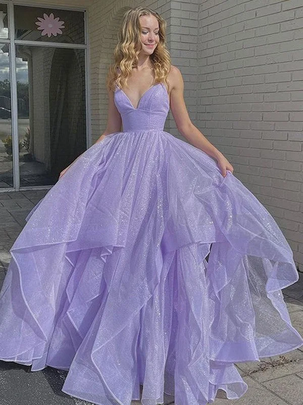 Fashionable Women's Outfit Score Big On Glamorous Red - Carpet Styles A-Line/Princess Ruffles V-neck Sleeveless Sweep/Brush Train Dresses Fashionable Women's Outfit Score Big On Glamorous Red - Carpet Styles A-Line/Princess Ruffles V-neck Sleeveless Sweep/Brush Train Dresses