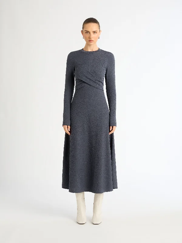 Women's Outfit For The Office Feminine Soft - Hued Styles SURRENDER MIDI DRESS