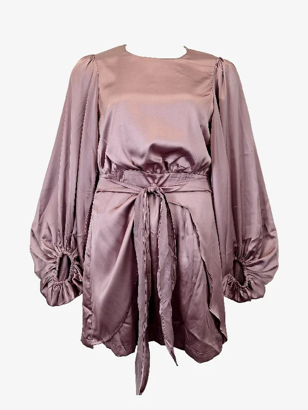 Elegant Women's Attire Vintage Elegance Petal + Pup Dusty Rose Classy Satin Mini Dress Size 14 Elegant Women's Attire Vintage Elegance Petal + Pup Dusty Rose Classy Satin Mini Dress Size 14