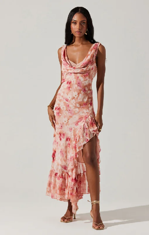 Women's High-Fashion Attire Soft Textures Cecilia Floral Dress