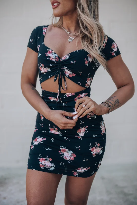 Women's Sports Apparel Feminine Soft - Hued Styles Last Dance Floral Mini Dress FINAL SALE