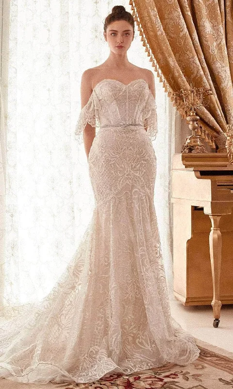 Women's High-Fashion Clothes Refined Simplicity Andrea and Leo A1104W - Embroidered Off Shoulder Bridal Gown Women's High-Fashion Clothes Refined Simplicity Andrea and Leo A1104W - Embroidered Off Shoulder Bridal Gown