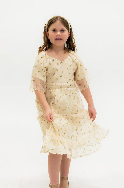 Women's Party Clothes Fashion For Every Occasion Little Girl's Daphne Dress-Cream Floral