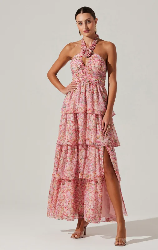 Women's Relaxed Clothes Latest Fashion Pink Floral Brinley Dress
