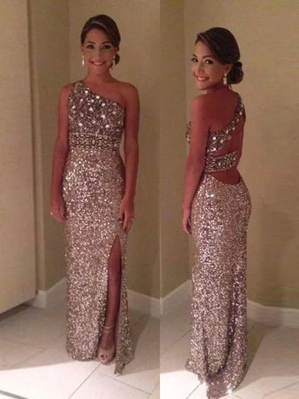 Women's Functional Apparel For Outdoor Activities Mega Sales Sheath/Column One-Shoulder Sleeveless Sequins Floor-Length Dresses Women's Functional Apparel For Outdoor Activities Mega Sales Sheath/Column One-Shoulder Sleeveless Sequins Floor-Length Dresses