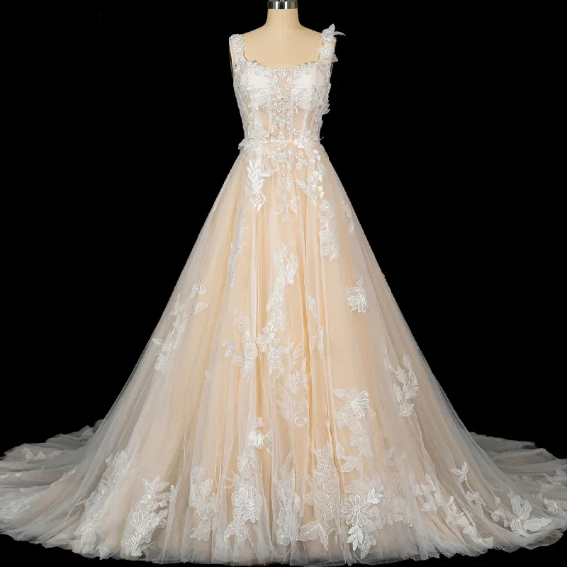 Women's Vacation Clothes Minimalist Chic Gorgeous Cream Ball Gown Square Neck Wedding Dresses Women's Vacation Clothes Minimalist Chic Gorgeous Cream Ball Gown Square Neck Wedding Dresses