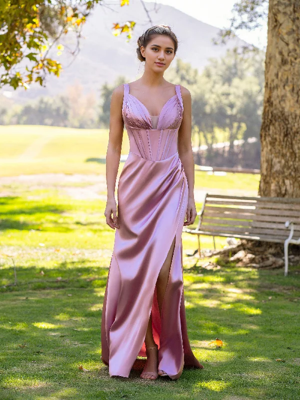 Women's Plus-Size Outfit Athleisure Wear Special Offer Evening Dress Sheath Pink V-neck Satin Floor Length Prom Dress Side Fork Exquisite Elegant Formal Women's Dresses Women's Plus-Size Outfit Athleisure Wear Special Offer Evening Dress Sheath Pink V-neck Satin Floor Length Prom Dress Side Fork Exquisite Elegant Formal Women's Dresses
