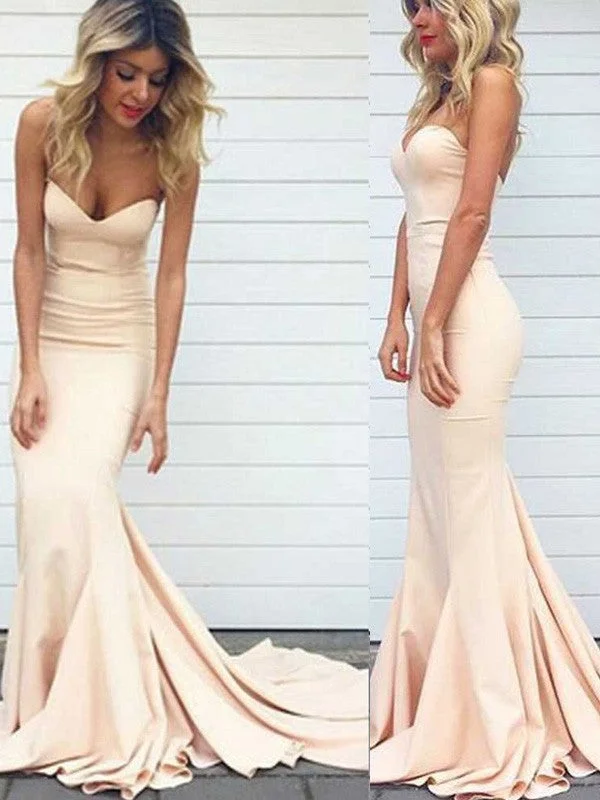 Women's Wedding Apparel Holiday Attire Sale Trumpet/Mermaid Sweetheart Sleeveless Stretch Crepe Sweep/Brush Train Dresses Women's Wedding Apparel Holiday Attire Sale Trumpet/Mermaid Sweetheart Sleeveless Stretch Crepe Sweep/Brush Train Dresses