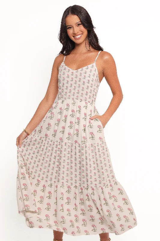 Casual Garments For Women Your Timeless Wardrobe Awaits Echo Midi Dress - White/Pink Casual Garments For Women Your Timeless Wardrobe Awaits Echo Midi Dress - White/Pink