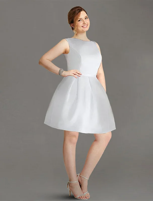 Women's Weekend Outfit Versatile Style Wardrobe A-Line Cocktail Dresses Minimalist Dress Graduation Knee Length Sleeveless Boat Neck Satin Backless with Sleek Bow(s) Pleats Women's Weekend Outfit Versatile Style Wardrobe A-Line Cocktail Dresses Minimalist Dress Graduation Knee Length Sleeveless Boat Neck Satin Backless with Sleek Bow(s) Pleats