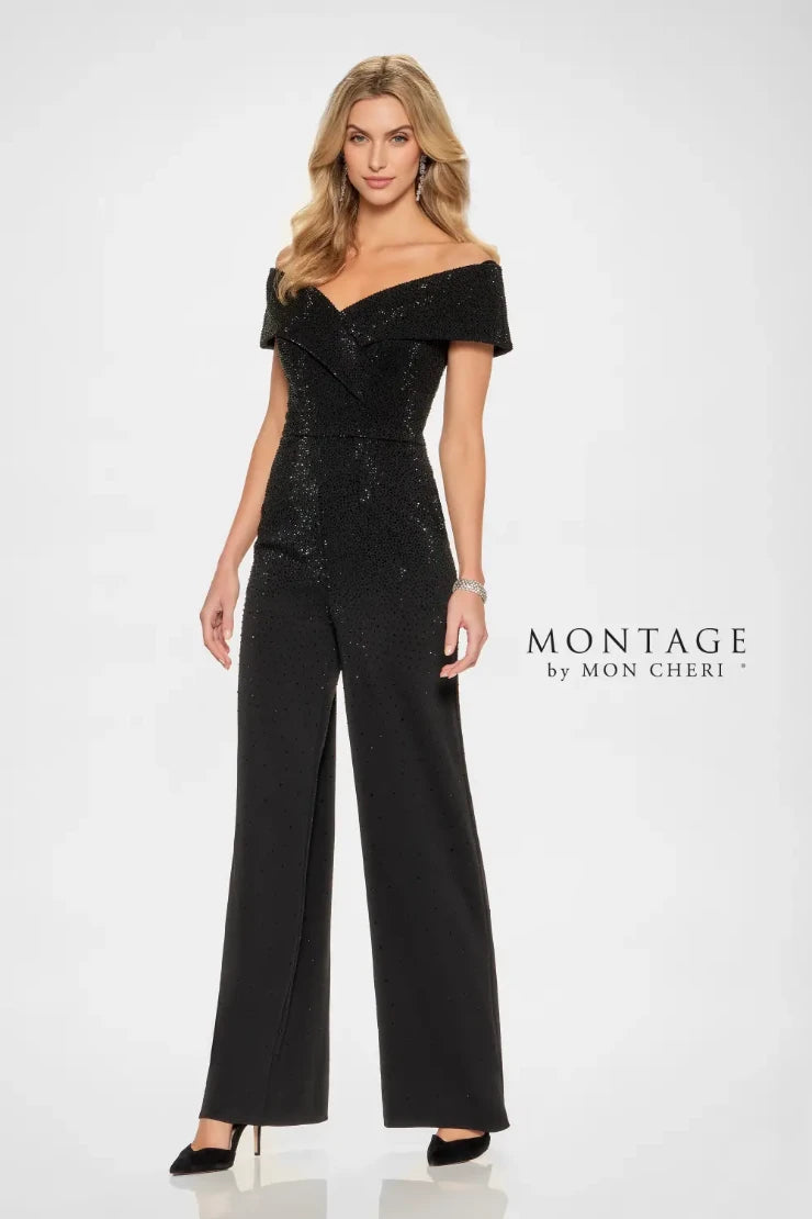 Sustainable Women's Clothing Absurdly Cheap Sale Montage M850 Stretch Crepe Jumpsuit w/ Stone Accents Sustainable Women's Clothing Absurdly Cheap Sale Montage M850 Stretch Crepe Jumpsuit w/ Stone Accents