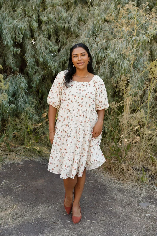 Women's Vacation Clothes Style Upgrade Kenley Dress-Cream Floral