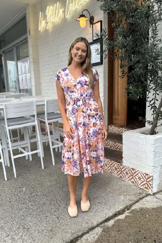 Women's Classic Outfit Luxury Fashion Celeste Floral Midi Dress