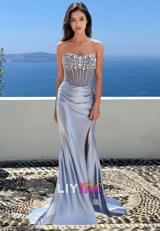 Women's Professional Outfit Casual Weekend Relaxed Style Off-Shoulder Sleeveless Pleated Sleek Mermaid Prom Dress Women's Professional Outfit Casual Weekend Relaxed Style Off-Shoulder Sleeveless Pleated Sleek Mermaid Prom Dress