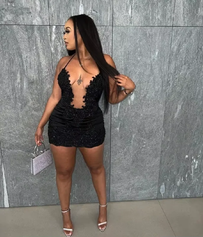 Women's Elegant Clothing Sets Sustainable Fashion Extravaganza Sexy Little Black Cocktail Dresses Satin Applique Beading Prom Dress Backless Birthday Party Gowns Women's Elegant Clothing Sets Sustainable Fashion Extravaganza Sexy Little Black Cocktail Dresses Satin Applique Beading Prom Dress Backless Birthday Party Gowns