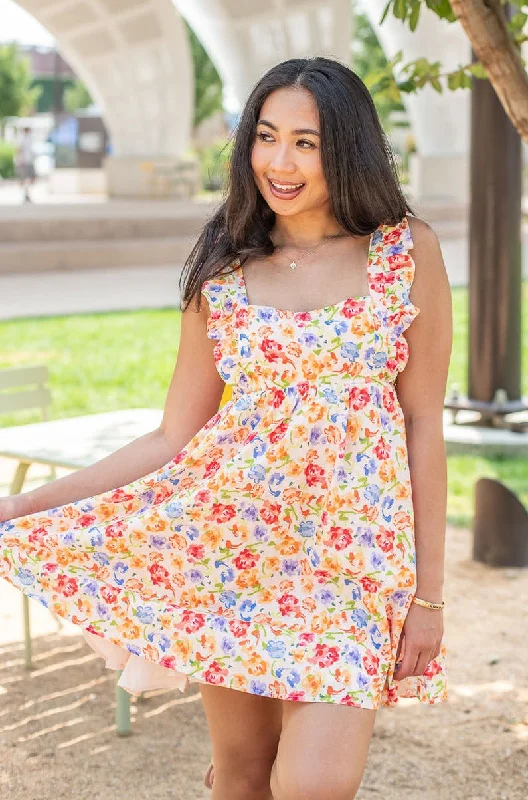 Women's Casual Apparel End - Of - Month Blowout Whimsical Floral Mini Dress
