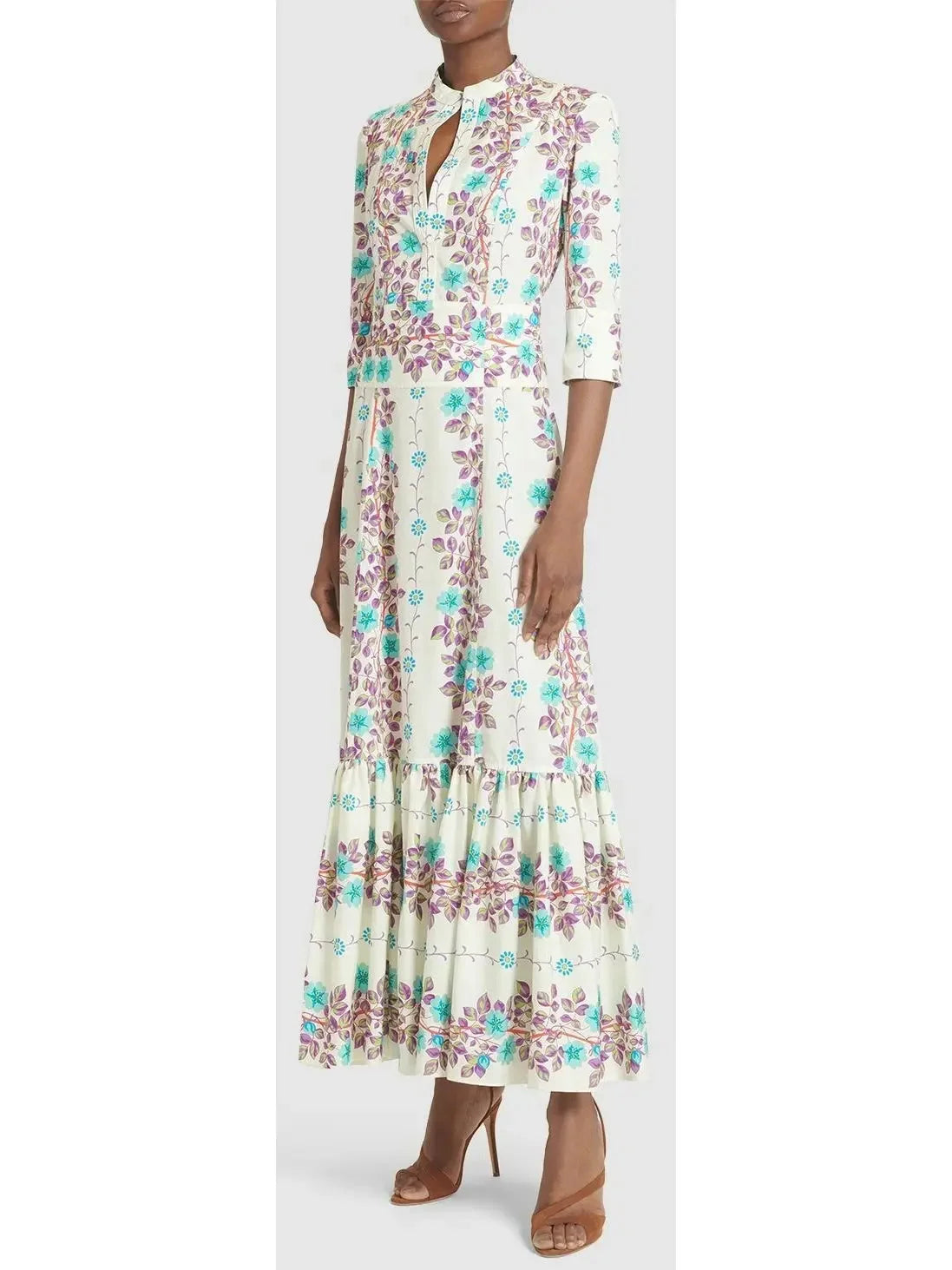 Women's Casual Outfit Durable Fashion Picks Printed Cotton Maxi Dress
