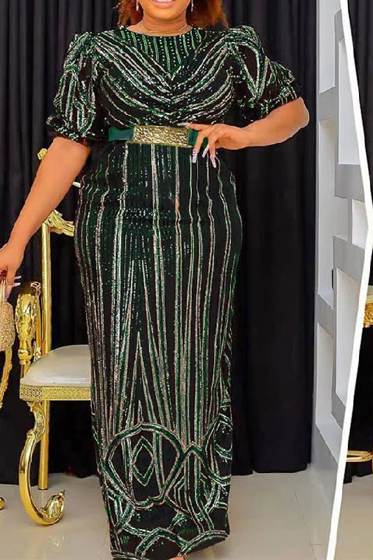 Casual Chic Clothing For Women Cutting Edge Fashion Tribal Pattern Sequined Retro Belted Maxi Dress Casual Chic Clothing For Women Cutting Edge Fashion Tribal Pattern Sequined Retro Belted Maxi Dress