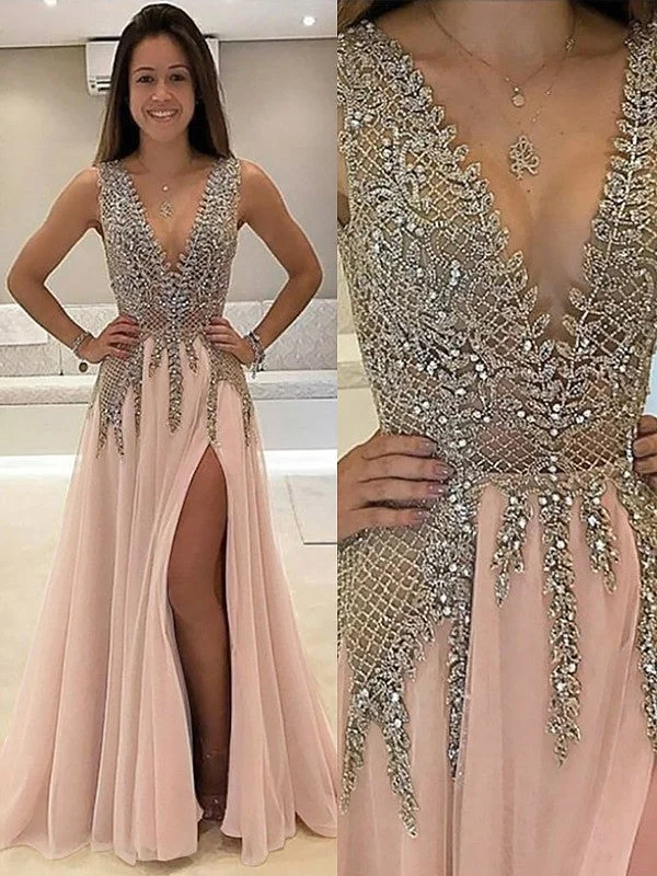 Women's Fashion-Forward Apparel Top Deals A-Line/Princess V-Neck Sleeveless Sweep/Brush Train Beading Tulle Dresses Women's Fashion-Forward Apparel Top Deals A-Line/Princess V-Neck Sleeveless Sweep/Brush Train Beading Tulle Dresses