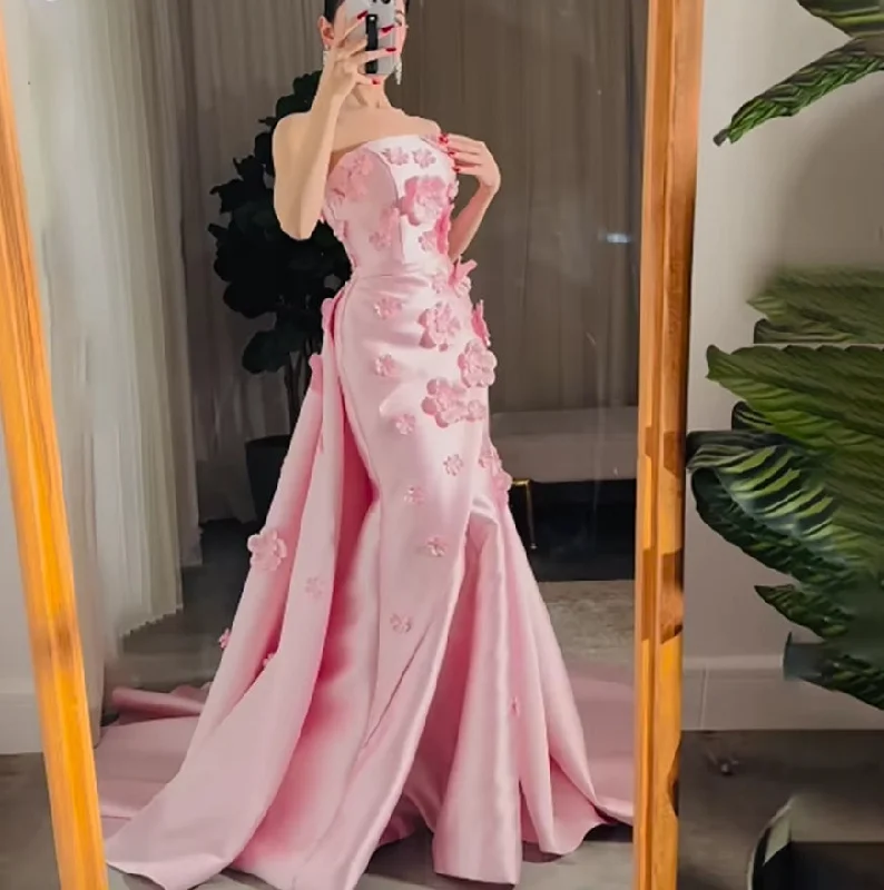 Women's Clothes For The Office Luxury Fashion 3D Flowers Mermaid Dress Ruched Empire Waist Sleeveless Dresses for Formal Occasions Prom Party Dresses Women's Clothes For The Office Luxury Fashion 3D Flowers Mermaid Dress Ruched Empire Waist Sleeveless Dresses for Formal Occasions Prom Party Dresses