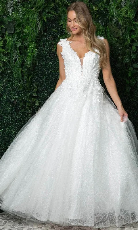 Women's Clothes And Apparel Imeless Style Nox Anabel JR930PW - Sleeveless Plunging V-neck Wedding Gown Women's Clothes And Apparel Imeless Style Nox Anabel JR930PW - Sleeveless Plunging V-neck Wedding Gown