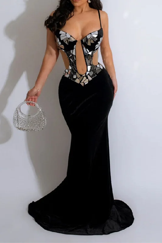 Stylish Clothes For Women Now On Sale For Chic Urban Styles Sequined Patchwork Striking Fishtail Maxi Dress Stylish Clothes For Women Now On Sale For Chic Urban Styles Sequined Patchwork Striking Fishtail Maxi Dress