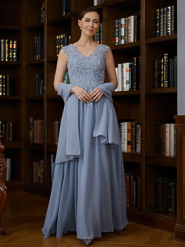 Women's Clothes For Work Events Limited Stock, Big Discounts A-Line/Princess Chiffon Applique V-neck Sleeveless Floor-Length Mother of the Bride Dresses Women's Clothes For Work Events Limited Stock, Big Discounts A-Line/Princess Chiffon Applique V-neck Sleeveless Floor-Length Mother of the Bride Dresses