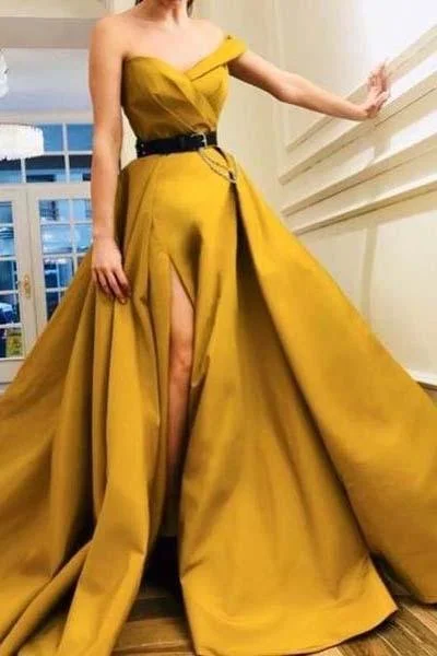 Women's Activewear Garments Buy More, Save More A Line Sweetheart High Slit Satin Ruffles Prom Dresses Long Yellow Evening Dresses Women's Activewear Garments Buy More, Save More A Line Sweetheart High Slit Satin Ruffles Prom Dresses Long Yellow Evening Dresses