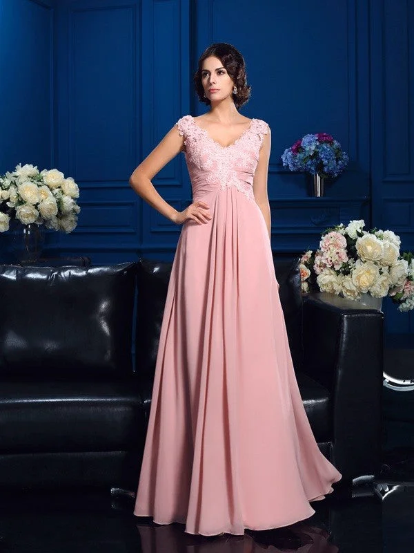 Women's Outerwear Garments Elevate Your Wardrobe A-Line/Princess V-neck Applique Sleeveless Long Chiffon Mother of the Bride Dresses Women's Outerwear Garments Elevate Your Wardrobe A-Line/Princess V-neck Applique Sleeveless Long Chiffon Mother of the Bride Dresses