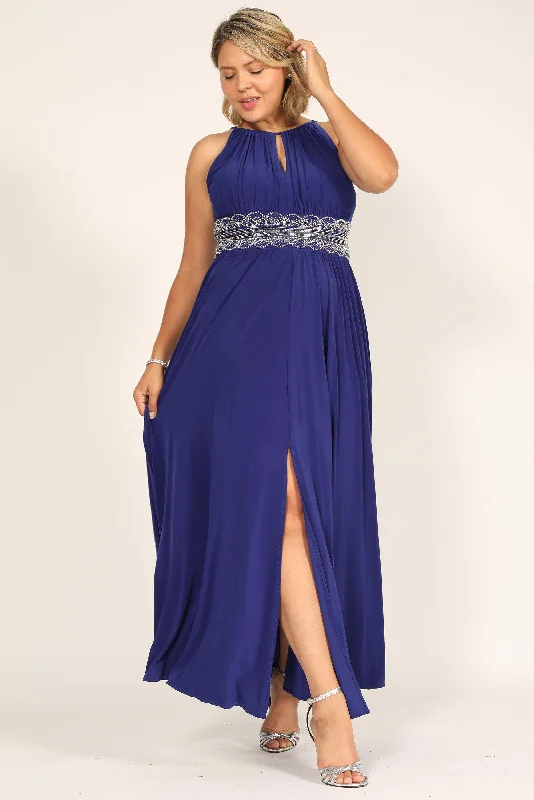 Women's Evening Clothing Tropical Island - Inspired Attire R&M Richards 1328 Long Formal Beaded Waist Dress Women's Evening Clothing Tropical Island - Inspired Attire R&M Richards 1328 Long Formal Beaded Waist Dress