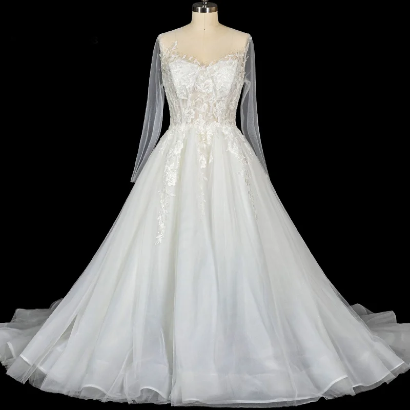 Sustainable Women's Clothing Score Big On Glamorous Red - Carpet Styles Glamorous Fall Ballgown Wedding Dress with Lace Long Sleeves Sustainable Women's Clothing Score Big On Glamorous Red - Carpet Styles Glamorous Fall Ballgown Wedding Dress with Lace Long Sleeves