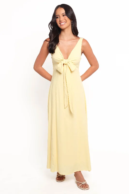 Women's Chic Apparel Fashionista Favorites Archer Midi Dress - Butter Yellow