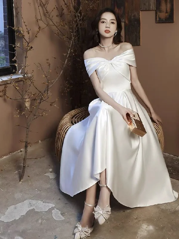 Women's Effortless Casual Outfit Refined Simplicity Satin little party dress, white dress, light luxury daily dress,homecoming dress S3277 Women's Effortless Casual Outfit Refined Simplicity Satin little party dress, white dress, light luxury daily dress,homecoming dress S3277