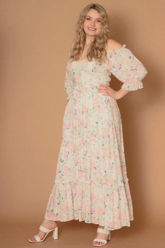 Women's Casual Garments Feminine Grace Cena Floral Maxi Dress