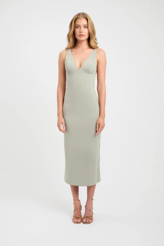 Classic Women's Clothing Styles Lightweight Fabric Magy Midi Dress