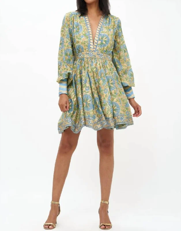 Sustainable Women's Clothing Style Upgrade V-Neck Mini Dress In Ankara