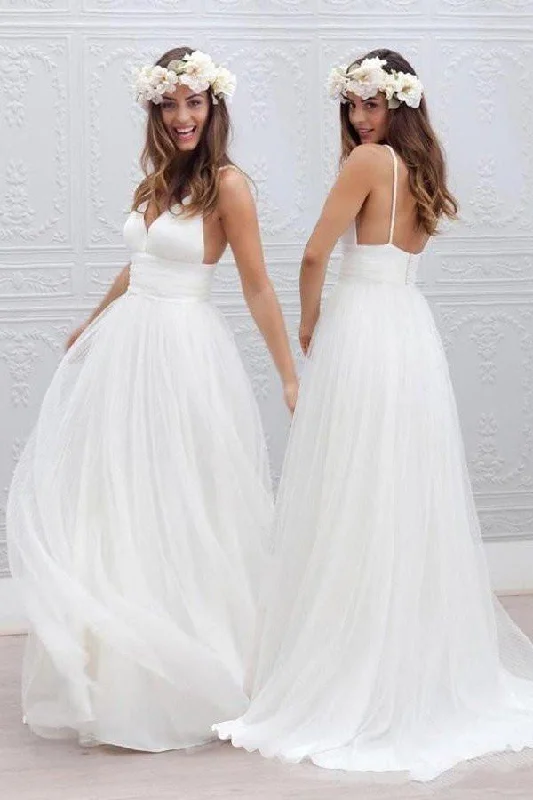 Timeless Women's Clothing Winter Warm - Up Sale Simple V-neck Floor-Length Wedding Dress With Ruched Sash Timeless Women's Clothing Winter Warm - Up Sale Simple V-neck Floor-Length Wedding Dress With Ruched Sash